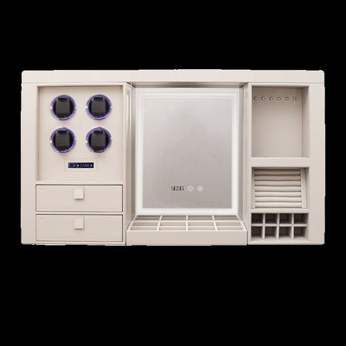 妆动升降吊柜拉篮智能语音升降化妆镜梳妆饰化电桌摇表器首台收纳