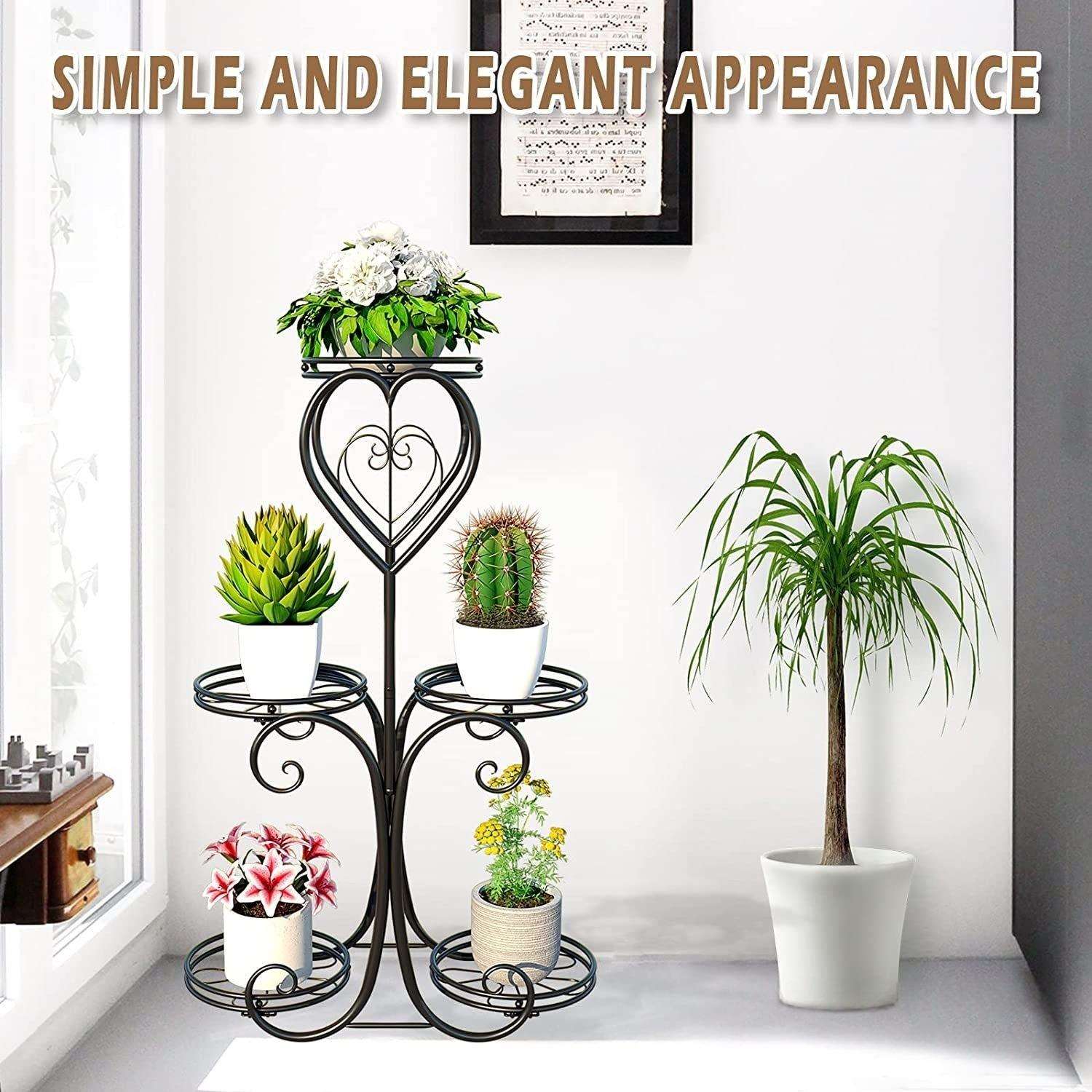 跨境temu铁艺花架多层家用阳台置物架简约落地美观盆景4层花架