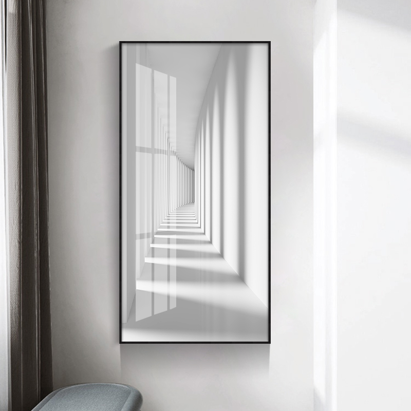 现代几何建筑装饰画客厅玄关走廊高级灰挂画后现代简约时尚摆放画图片