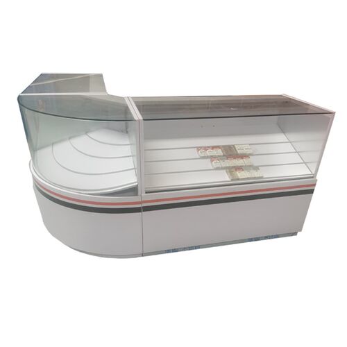 烟柜广西丹八桂展示柜台钢化玻璃弧角平面白色烟酒便利.店超市货