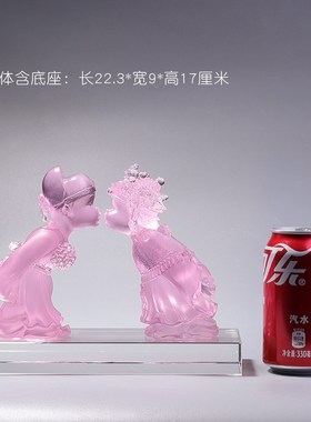 琉璃摆件金玉良缘新郎新娘公仔礼物家居装饰工艺品订婚结婚送礼