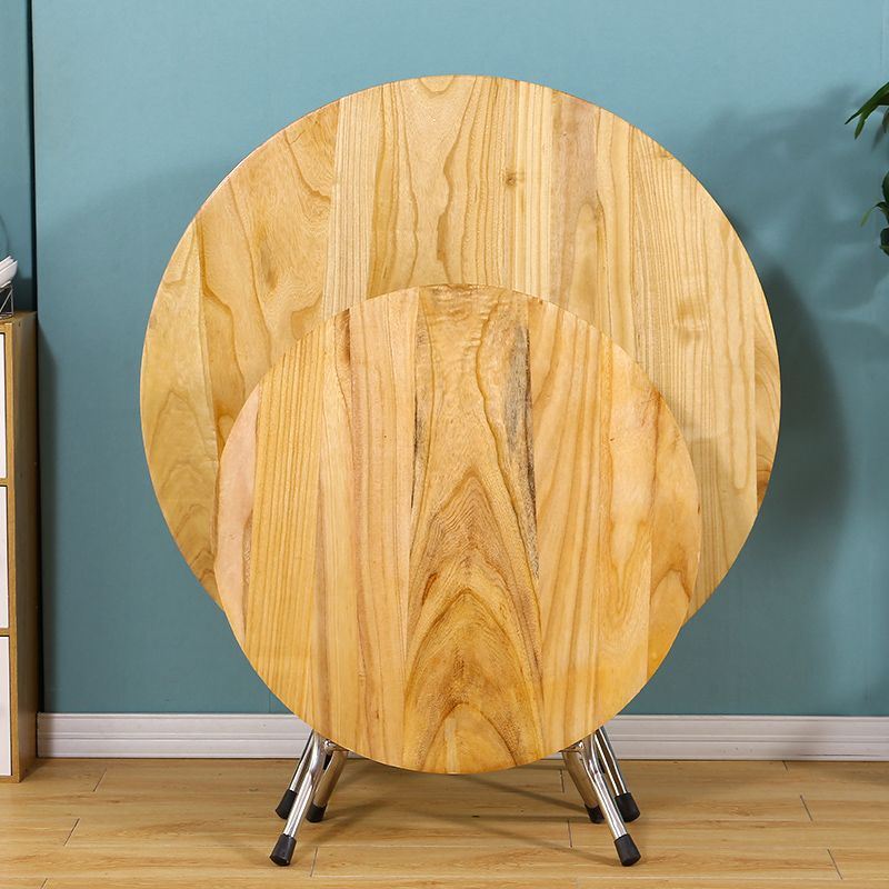 实木折叠餐桌家用桌子摆摊大圆桌简易酒店桌椅6人8人家用圆形饭桌