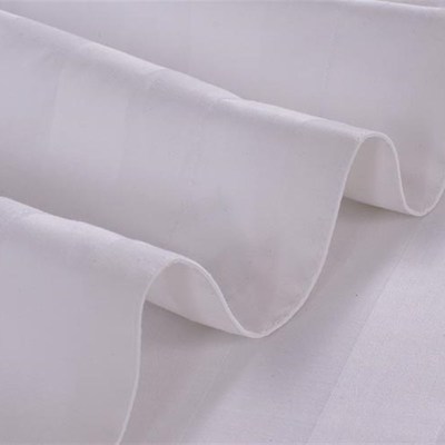 酒店宾馆床上用品四件套定制全棉三公分缎条量大免费刺绣logo床单