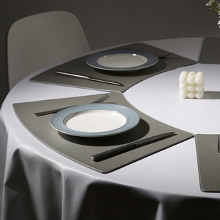 加厚款圆桌扇形餐垫高级感防水防油餐桌隔热垫餐厅酒店高档可定制