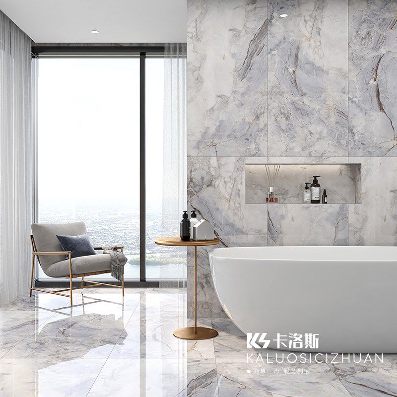 亮光地砖600x1200瓷砖客厅背景墙厨房卫生间墙砖通体大理石地板砖