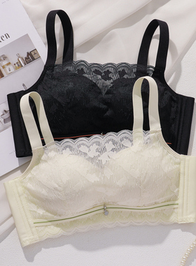 抹胸内衣女夏季薄款透气小胸聚拢黑色蕾丝防走光裹胸无钢圈文胸罩
