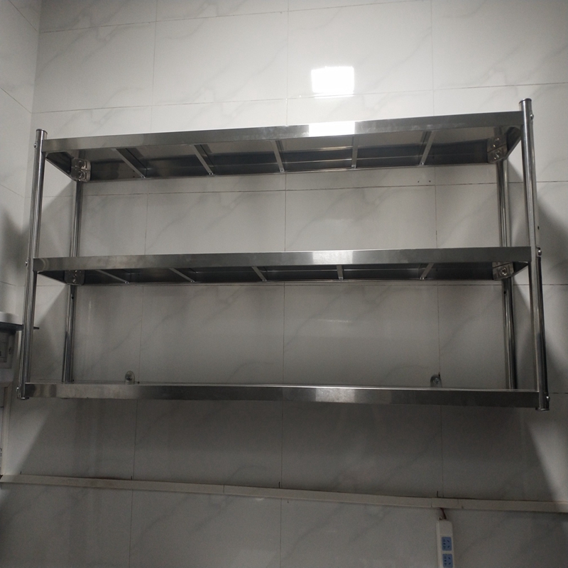 墙壁货架壁挂墙式多层不锈钢定制家用商用微波炉架厨房层架置物架