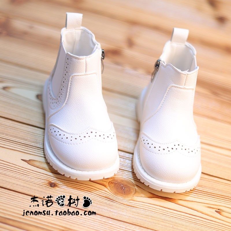 宝宝皮鞋男童英伦风马丁靴春秋季短靴中小童1-3-5岁黑色女宝靴子2