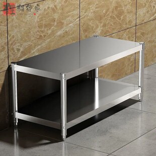 不锈钢两层货架子厨房置物架落地二层微波炉收纳架烤箱整理架多层