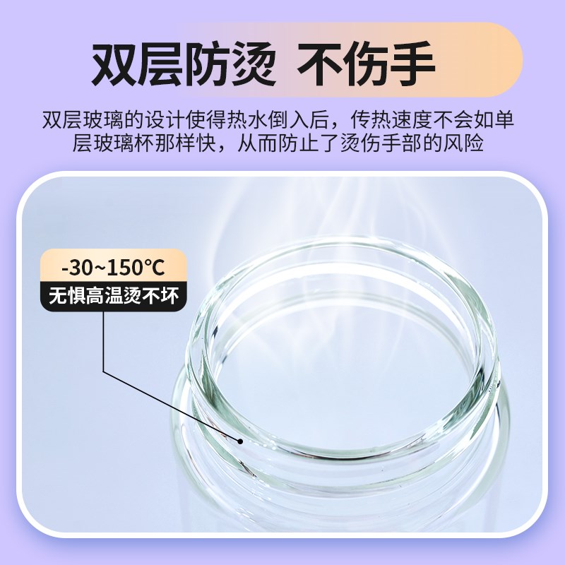 新款全自动双层防烫玻璃搅拌杯带刻度防水冲泡咖啡牛奶粉摇摇杯子