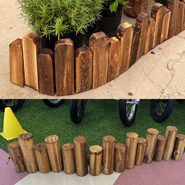 防腐木栅栏碳化实木围栏庭院花坛菜园木质小篱笆商场门店装饰木桩