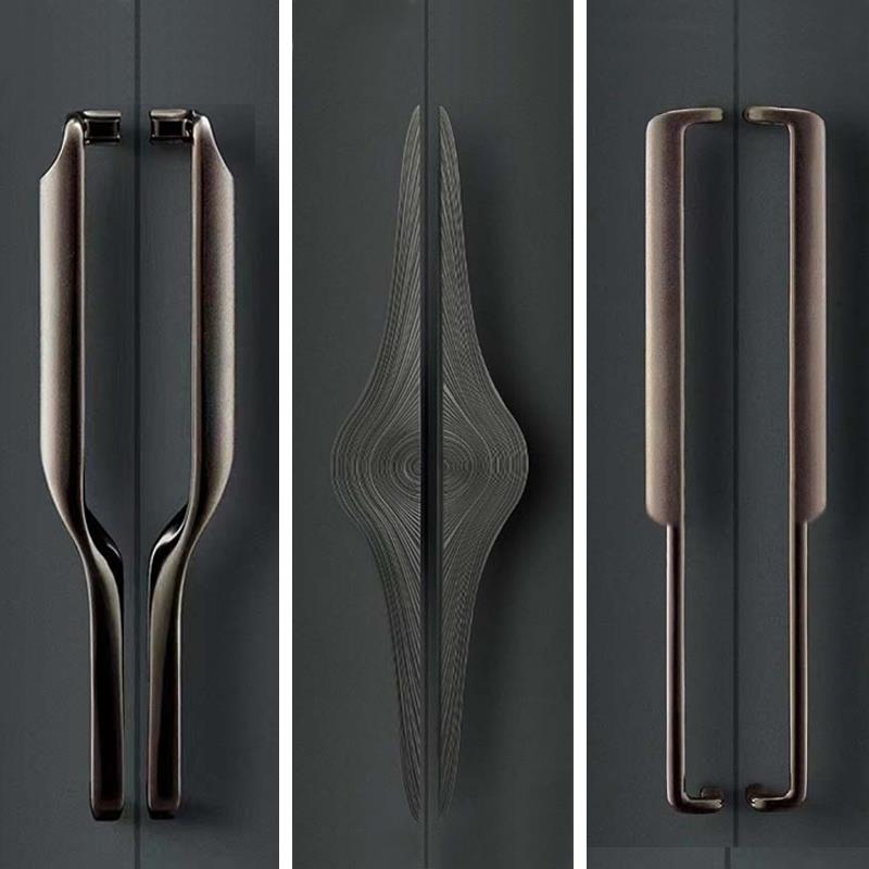 中式轻奢豪华大门拉手不锈钢扶手玻璃门拉手古铜酒店实木门门把手