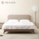 瑞都意式 极简实木双人床现代简约主次卧室小户型布艺软包齐边大床