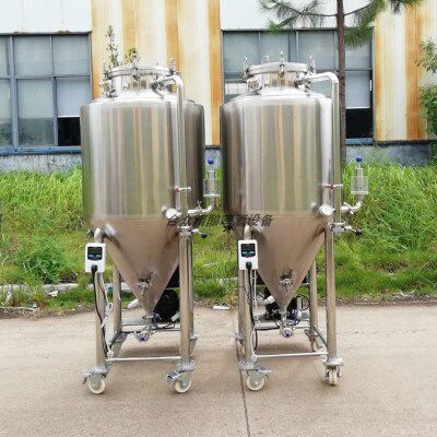 精酿啤酒设备200L制冷发酵罐不锈钢三层锥形酒吧家酿酒保鲜一体机