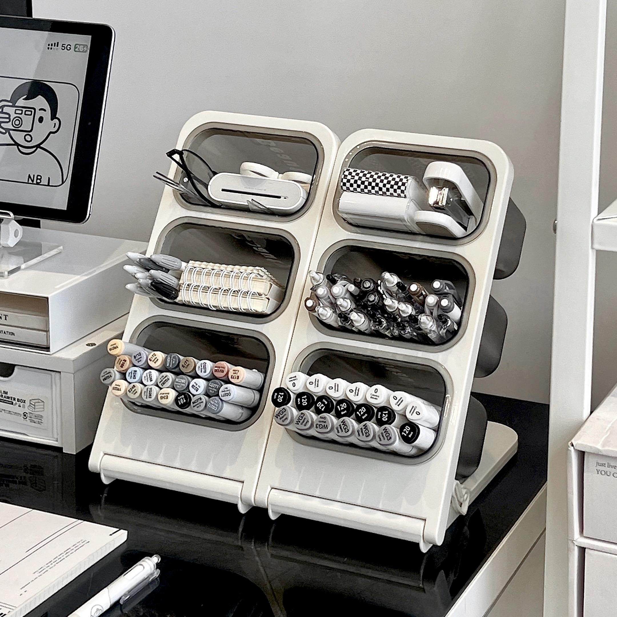 【下单立减】斜插式笔筒文具收纳盒大容量学生笔桶笔Y