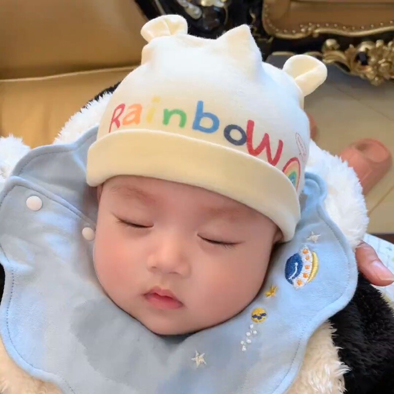 秋冬季小月龄宝宝胎帽新生婴儿a类纯棉帽子0-3个月护囟门双层四季