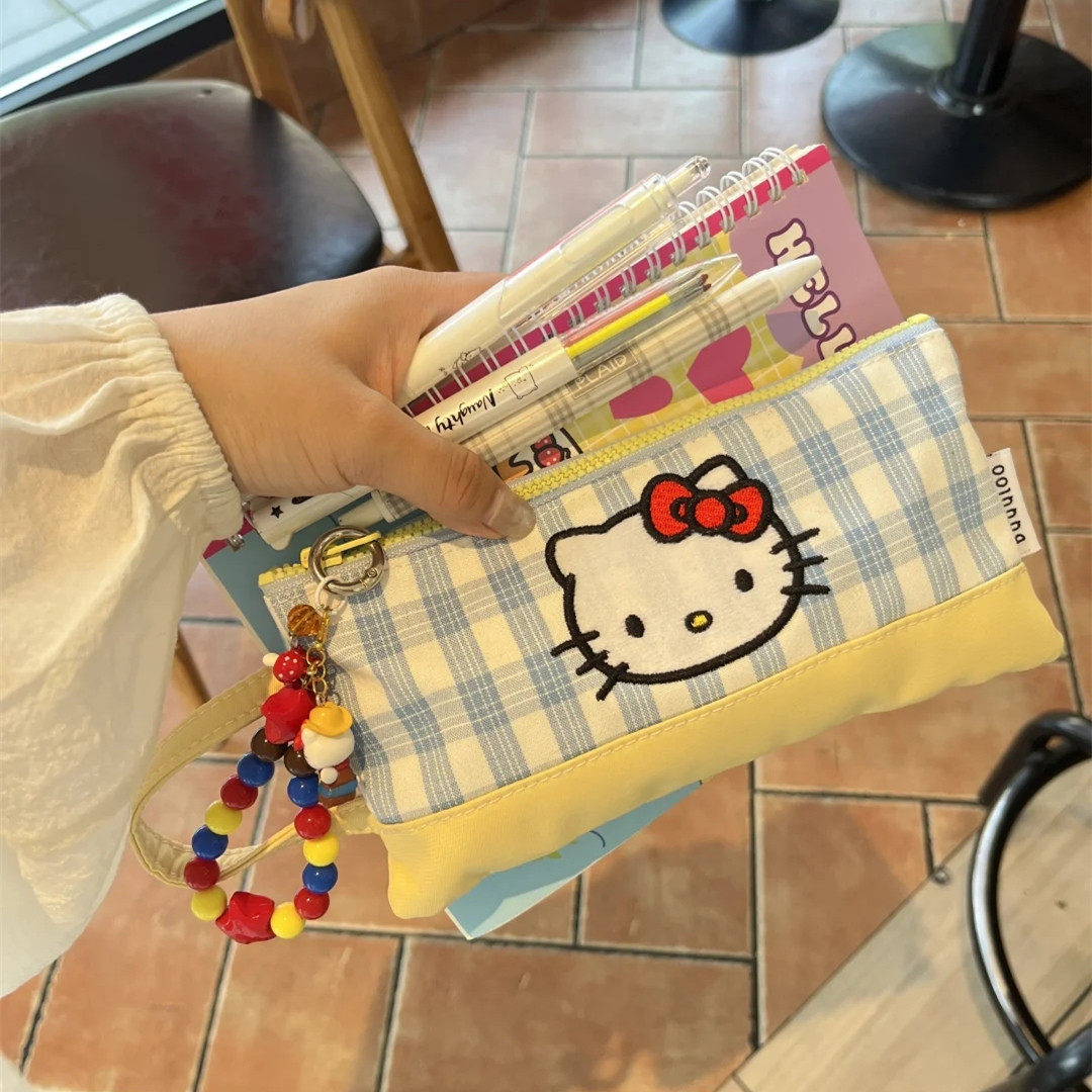 韩系可爱猫咪笔袋ins高颜值大容量学生卡通文具收纳袋便携铅笔盒