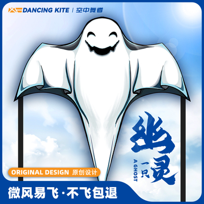 2024新款风筝j网红卡通幽灵微风易飞高档手持线轮盘小儿童大人专