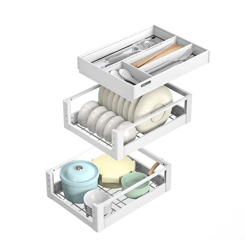 意驰橱柜拉篮小尺寸碗碟350窄柜300抽屉式400柜体450碗柜内置碗篮
