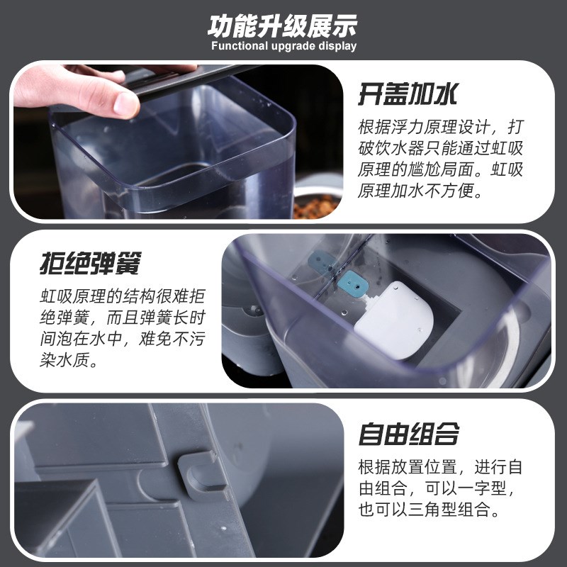 狗狗饮水器大容量开盖加水水壶自动喝水机猫咪喂水喂食宠物不湿嘴