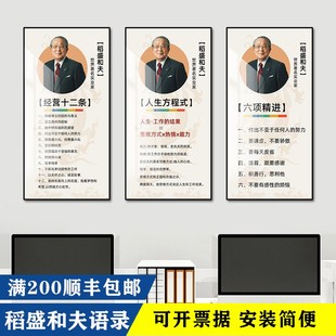 稻盛和夫六项精进挂画办公室装饰画名言团队励志公司文化墙面壁画