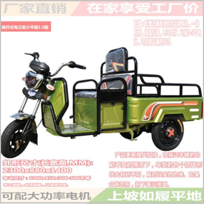 可载客和货运农用可加长电三轮车货车载货拉货电动折叠1.0米新款