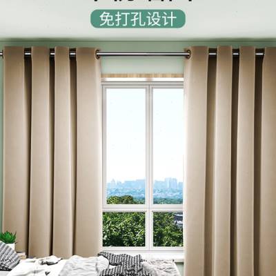 免打孔伸缩e杆阳台晾衣杆卧室窗帘杆子衣柜挂衣浴室卫生间安装撑