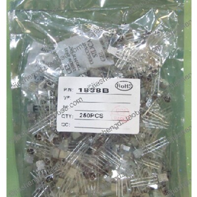 万能接收头TL1838 VS1838B 红外接收头 带铁壳 屏蔽罩 250个/包m