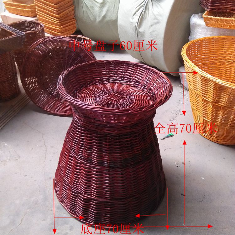 热卖水果筐藤编柳编展示架超大堆头篮竹草编超市蔬菜收纳超值