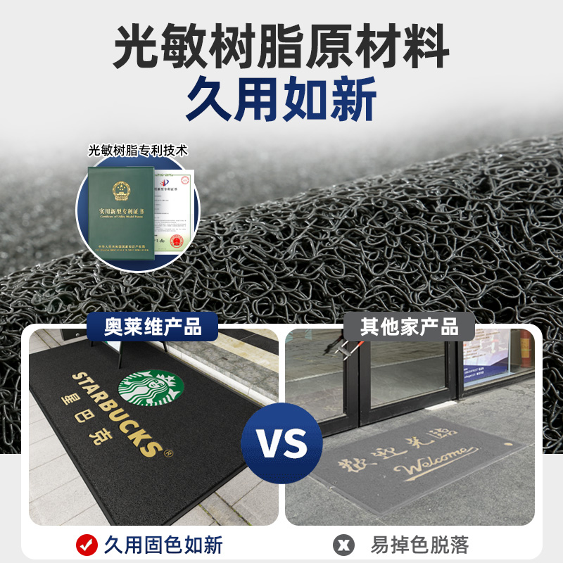 商用地垫定制logo门口迎宾脚垫定做尺寸丝圈地毯室外防滑垫印字