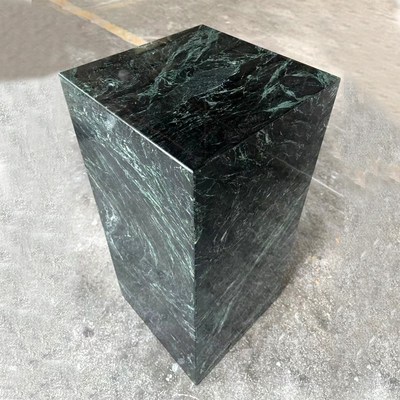 天然大花绿大理石花盆底座入户进门玄关高级感摆件落地装饰雕塑台