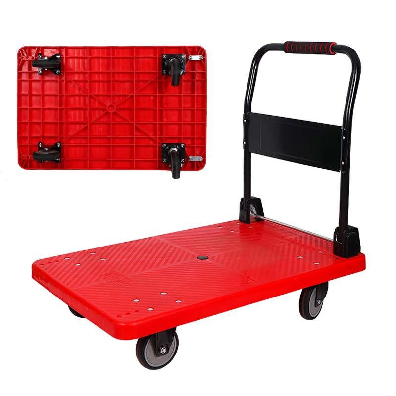 平板车手推车 推车货搬运车 拖车折叠拉货车小推车拉货手拉车静音