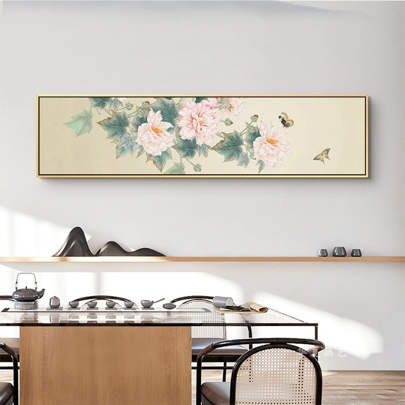 花开富贵牡丹花装饰画新中式卧室酒店床头挂画客厅书房背景墙壁画图片