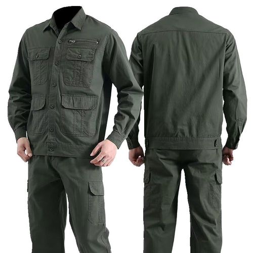 夏季薄款工作服套装男士纯棉电焊防烫耐磨工装户外工地建筑劳保服