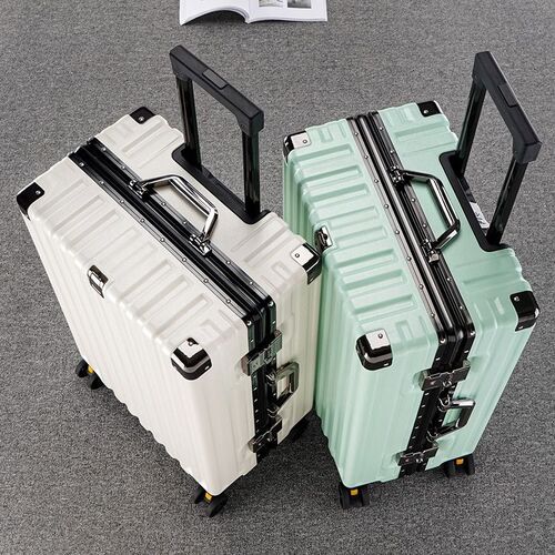 新款行李箱铝框2i4寸pc旅行箱密码学生拉杆箱男20寸密码登机万向