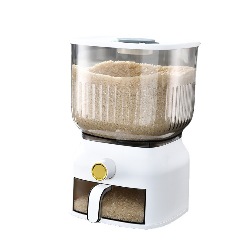 日式厨房带计时器防虫p防潮按压取米透明可视储米箱密封杂粮罐米