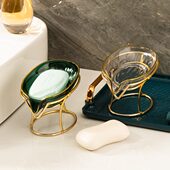 高档轻奢烫金款 肥皂盒家用卫生间沥水香皂盒创意免打孔收纳置物架