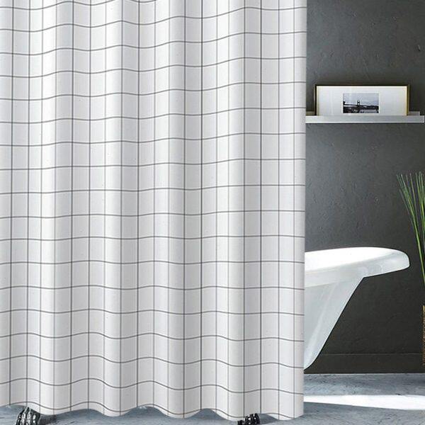 浴室防水浴帘布加厚防水涤纶帘卫生间免打孔挂帘遮挡窗户帘门帘子