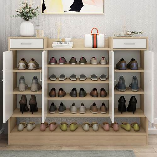 鞋柜玄简易多能收纳关仿实木功进门量见详情防尘鞋柜家用大容门口