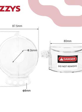 安BZZYS全工业O锁lot287o上锁挂牌蝶柄球阀锁阀门锁PC透明保护罩