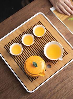 杯简美大吉利旅行茶具户外便携陶瓷快客一壶三大杯泡茶小94616套