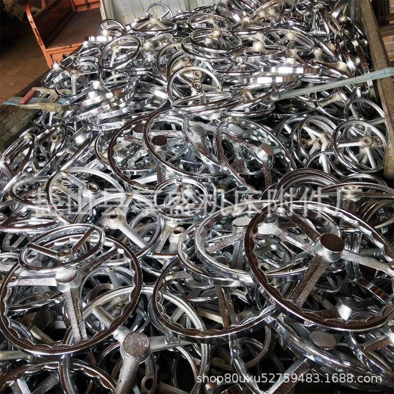 工柄业手轮盘铁手轮铸铁圆镀亮铬3到0寸形转动机床2把手摇ZZA手梅