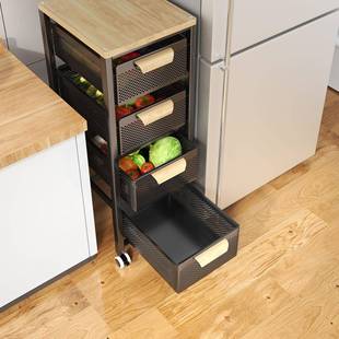 帅仕免装 TC2201物架多沥层带抽屉夹缝置收纳架家用可 厨房安蔬菜Z