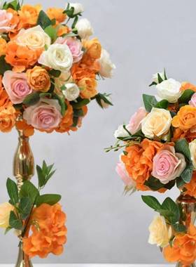 婚婚礼真堂装饰仿绢花人鱼主桌花酒店k43242tv餐桌签到庆台摆件道