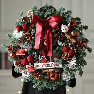 圣719诞花款 挂件花家用挂酒店场景布置门饰 环门挂新圣诞节饰品装