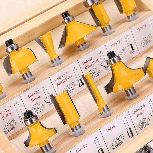 恒旺62312件套铣刀套装木工铣刀套装修合边机机雕刻钨钢金刀头