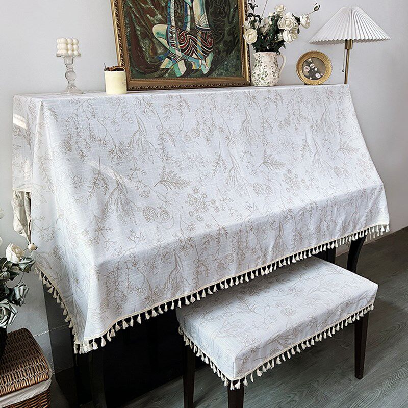 通用钢琴罩盖布法式半罩清新现代简约全罩K中古防尘电钢琴巾套北