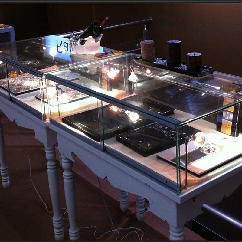 服装店装饰品货架 烤漆首饰品珠宝展示柜子 玻璃展示柜台欧式