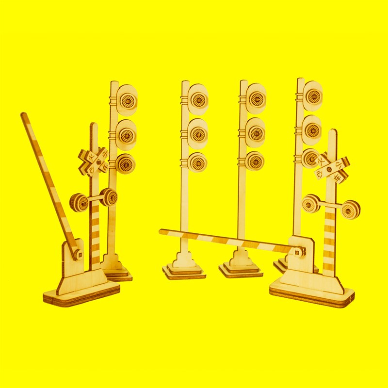 本禾绿皮火车装饰套件车厢木质拼装模型轨道积木玩具电动diy手工