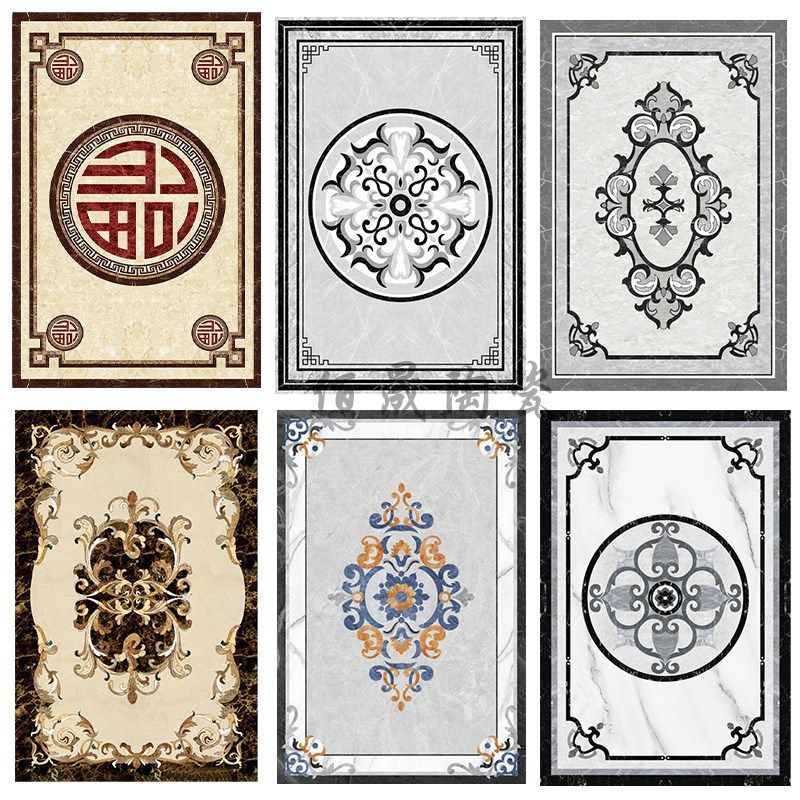 拼花地砖800客厅拼p花瓷砖入户玄关拼图造型地板砖过道地毯砖定制